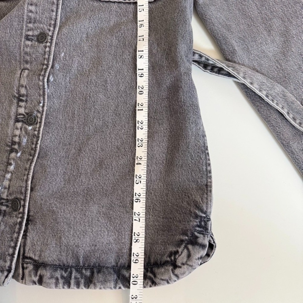 GAP‎ Gray Washed Belted Denim Utility Shirt Shaket Jacket Size M Tall - Picture 11 of 13